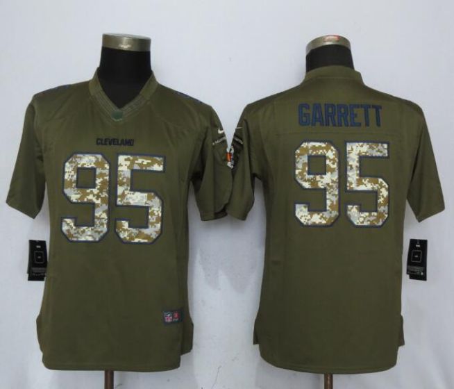 2017 NFL Women New Nike Cleveland Browns #95 Garrett Green Salute To Service Limited Jersey->new york giants->NFL Jersey